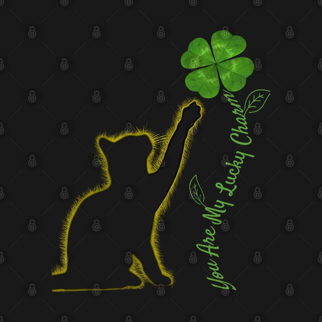 You Are My Lucky Charm - St. Patricks Day Cat - Glowing Kitten With Four Leaf Clover by Trade Theory