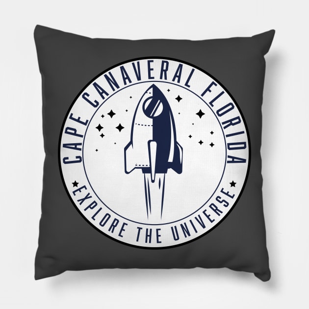 Cape Canaveral Florida space art. Pillow by nickemporium1