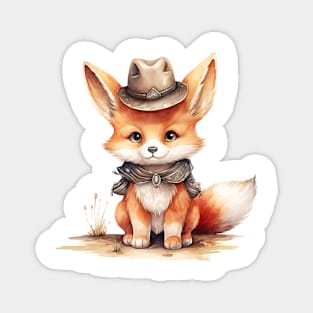 Red Fox Wearing a Cowboy Hat Magnet