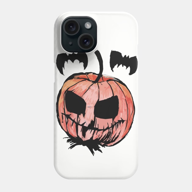 Pumpkin King Black Outline Phone Case by PoesUnderstudy