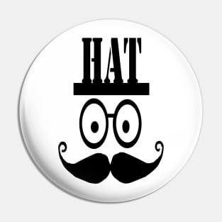 funny face with HAT Pin