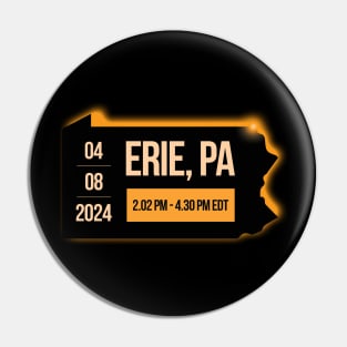 Eclipse 2024 - Pennsylvania State Erie PA USA Pin