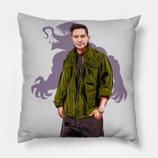 Tom Hardy - An illustration by Paul Cemmick Pillow by PLAYDIGITAL2020