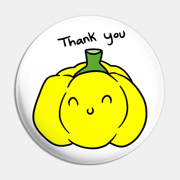 Thank You Yellow Bell Pepper Pin by saradaboru