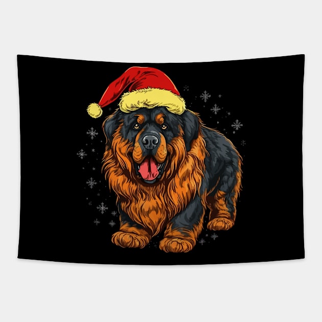 Tibetan Mastiff Christmas Tapestry by JH Mart