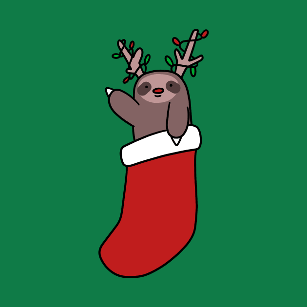 Reindeer Stocking Sloth by saradaboru