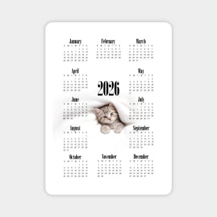 Cat Calendar 2026 Magnet