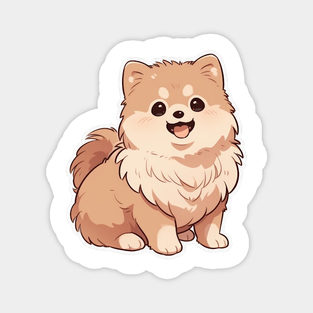 Cute Pomeranian Sitting Magnet by SundayDonuts