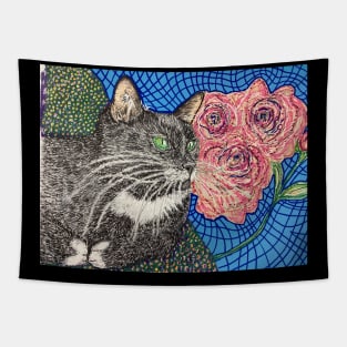 Tuxedo cat Tapestry