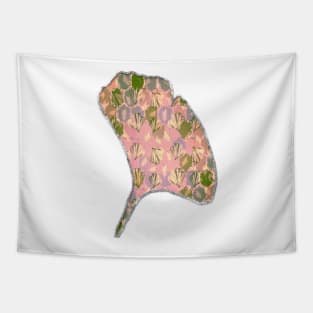 Mosaic Ginkgo (Peach and Pink) Tapestry