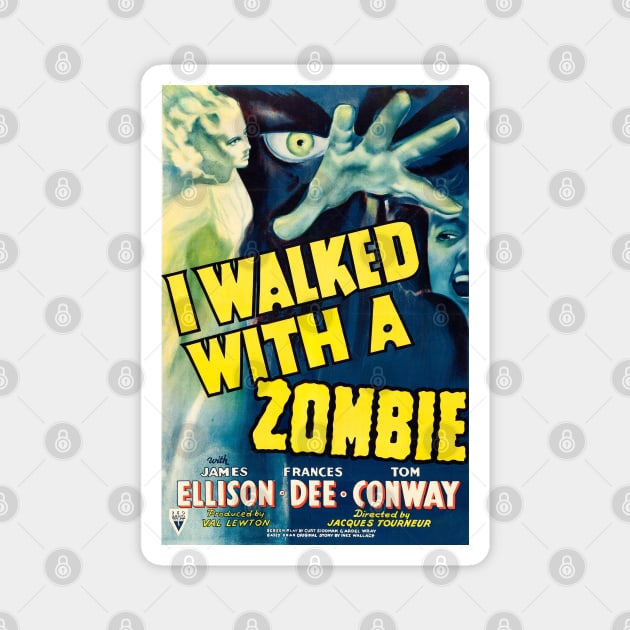 I Walked With a Zombie Movie Poster Magnet by MovieFunTime