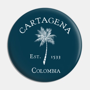 Cartagena Colombia South America - Vintage Palm Tree Pin