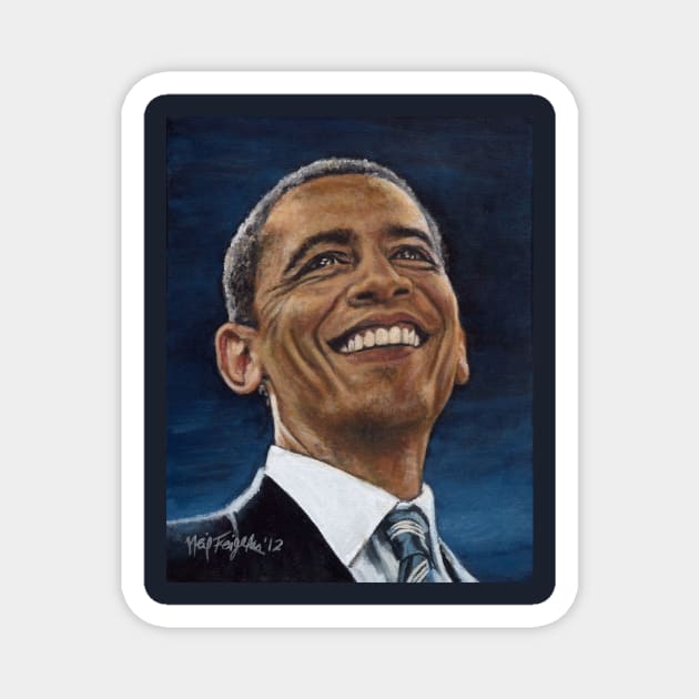 President Barack Obama Magnet by Neil Feigeles