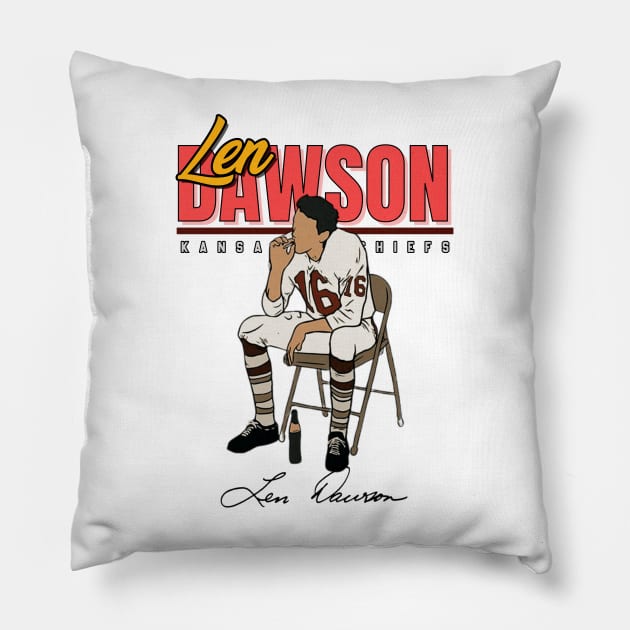 Len Dawson Aesthetic Tribute 〶 Pillow by Terahertz'Cloth