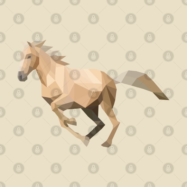 Palomino Low Poly Horse by shaldesign