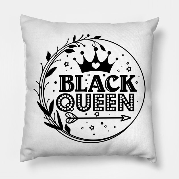 Black Queen Pillow by VenusDanielle Designs