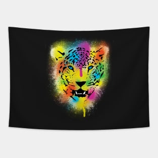 Pop Tiger Paint Drips Splatters Tapestry