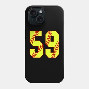 Fastpitch Softball Number 59 #59 Softball Shirt Jersey Uniform Favorite Player Biggest Fan Phone Case