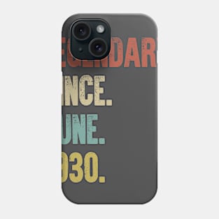 Retro Vintage 90th Birthday Legendary Since June 1930 Phone Case