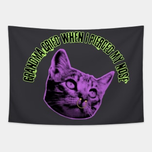 Punk Cat Piercing Tapestry