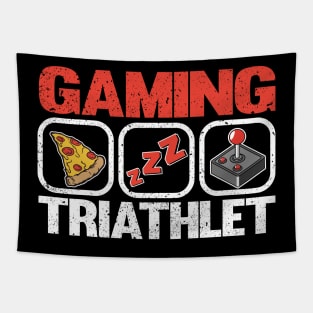 Funny Gaming Triathlet Pizza Sleep Gamer Gift Player Games Tapestry