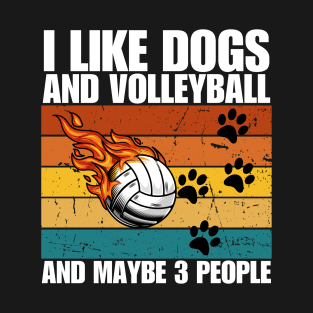 I Like Dogs And VOLLEYBALL And Maybe 3 People T-Shirt