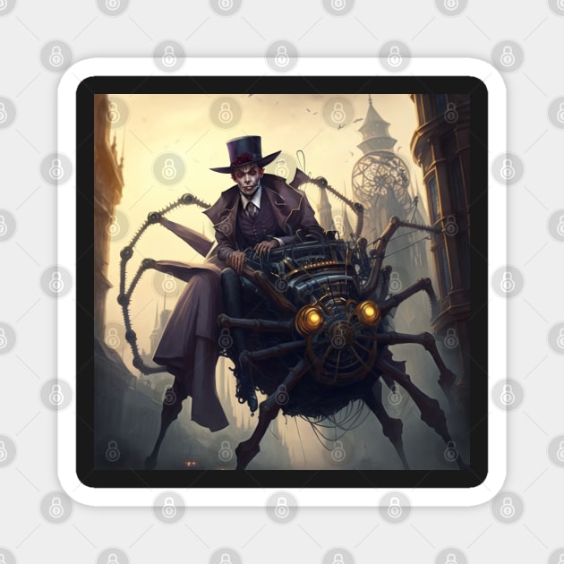 Dark spider rider riding mechanical robot mashine steampunk animal Magnet by SJG-digital