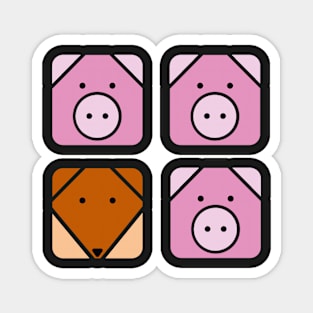 3 little pigs square Magnet