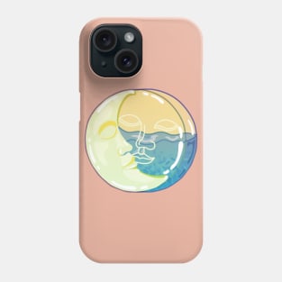 Vintage Sun and Moon Faces Phone Case