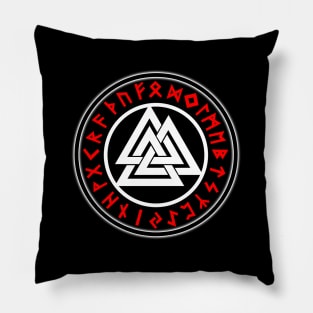 Triscalion White Red Runes Pillow