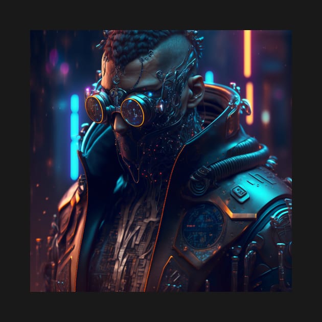 Post Apocalyptical Cyberpunk Gunslinger by AICreateWorlds