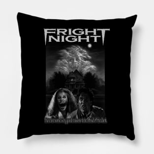 Fright Night, Vintage Horror. ( Black & White Version) Pillow