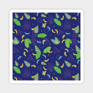 Green and Blue Banana Jungle Print Magnet