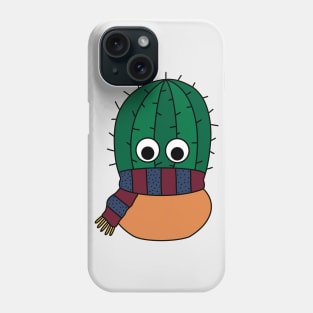 Cute Cactus Design #209: Autumn Cactus With Scarf Phone Case