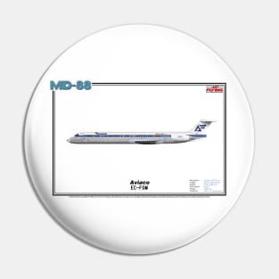 McDonnell Douglas MD-88 - Aviaco (Art Print) Pin