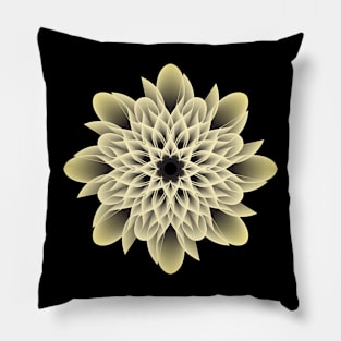 Beautiful White and Golden Artistic Flower Pillow