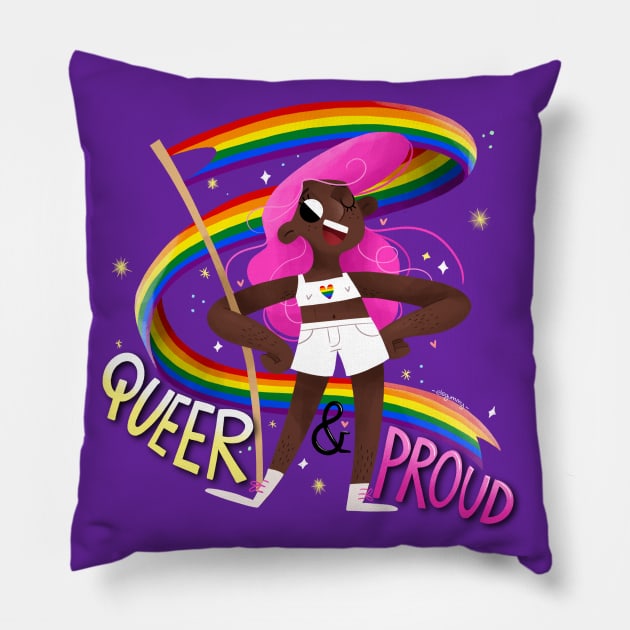 Queer & Proud - rainbow heart Pillow by Gummy Illustrations