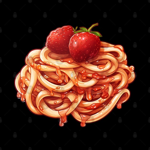 Strawberry Spaghetti Noodles Cute by Nightarcade