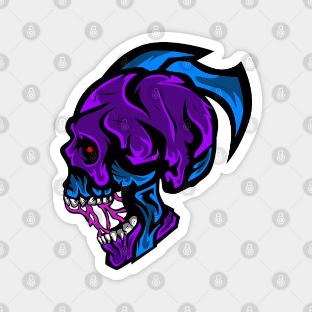 Skull Head Side Head Magnet by Mako Design 