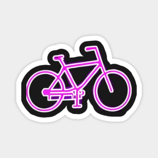 Purple Neon Bike Icon Magnet