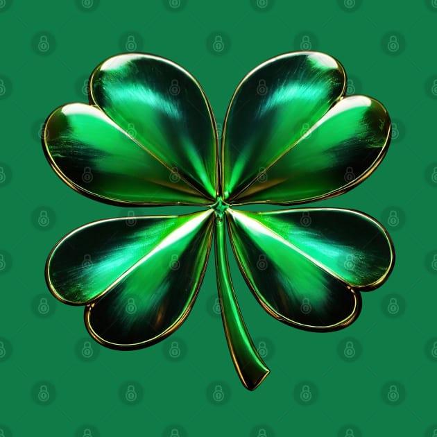 St Patrick’s Day Lucky Irish Shamrock or Four-Leaf Clover by Amanda Lucas