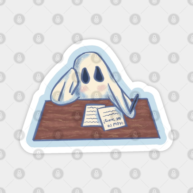 Ghostie Studying For Finals Magnet by danyellysdoodles