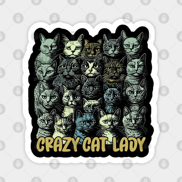 Crazy Cat Lady Magnet by DankFutura