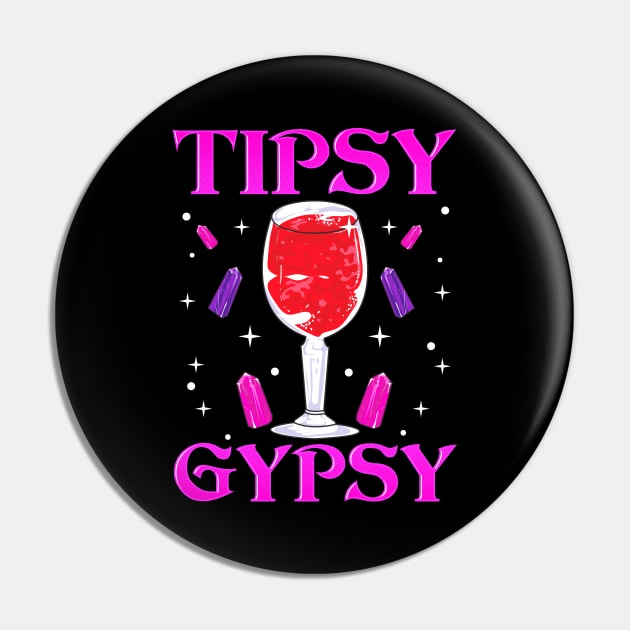 Cute Tipsy Gypsy Funny Halloween Drinking Wine Pin by theperfectpresents