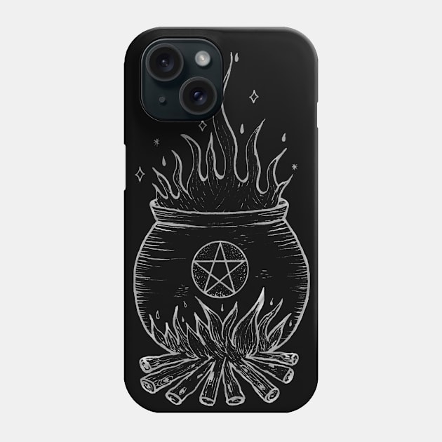 Witches Cauldron Phone Case by StilleSkyggerArt