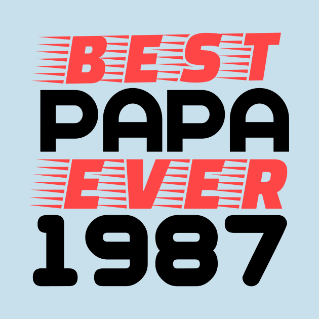 T-shirt Best papa 1987 by Younis design 