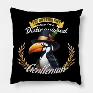 The Distinguished Tucan Gentleman Pillow