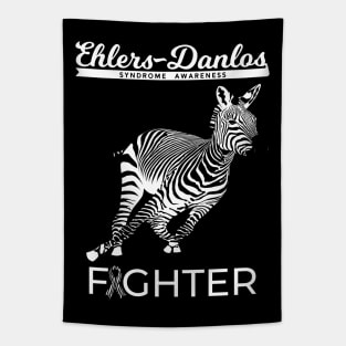 Ehlers Danlos Awareness Fighter Zebra Light Text Tapestry