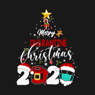 Merry Christmas 2020 Quarantine Christmas Santa Face Mask T-Shirt