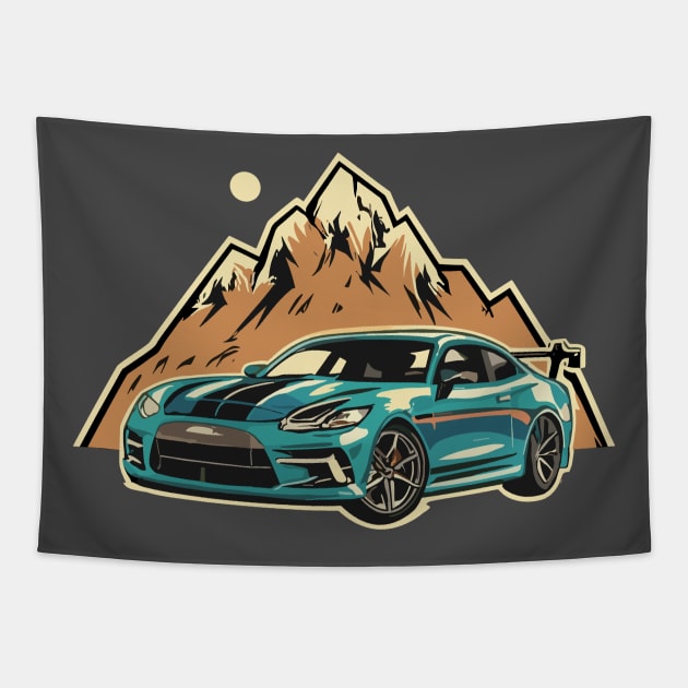 Car in Mountain classic Tapestry by Cruise Dresses